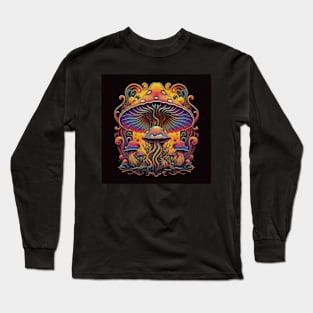 Mushroom Fantasy Illustration Long Sleeve T-Shirt